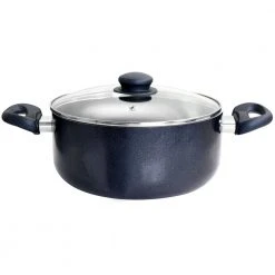 Anetta 5 qt. Nonstick Aluminum Dutch Oven with Lid in Navy Blue by Oster