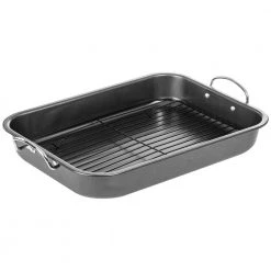 16 in. Non-Stick Carbon Steel Roasting Pan with Rack by Lexi Home