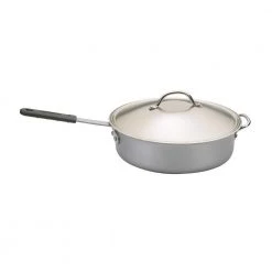 Restaurant 6 qt. Aluminum Nonstick Saute Pan in Silver with Glass Lid by Nordic Ware