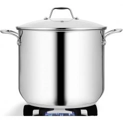 19 qt. Stainless Steel Cookware Stock Pot Heavy Duty Induction Pot Soup Pot with Lid by NutriChef