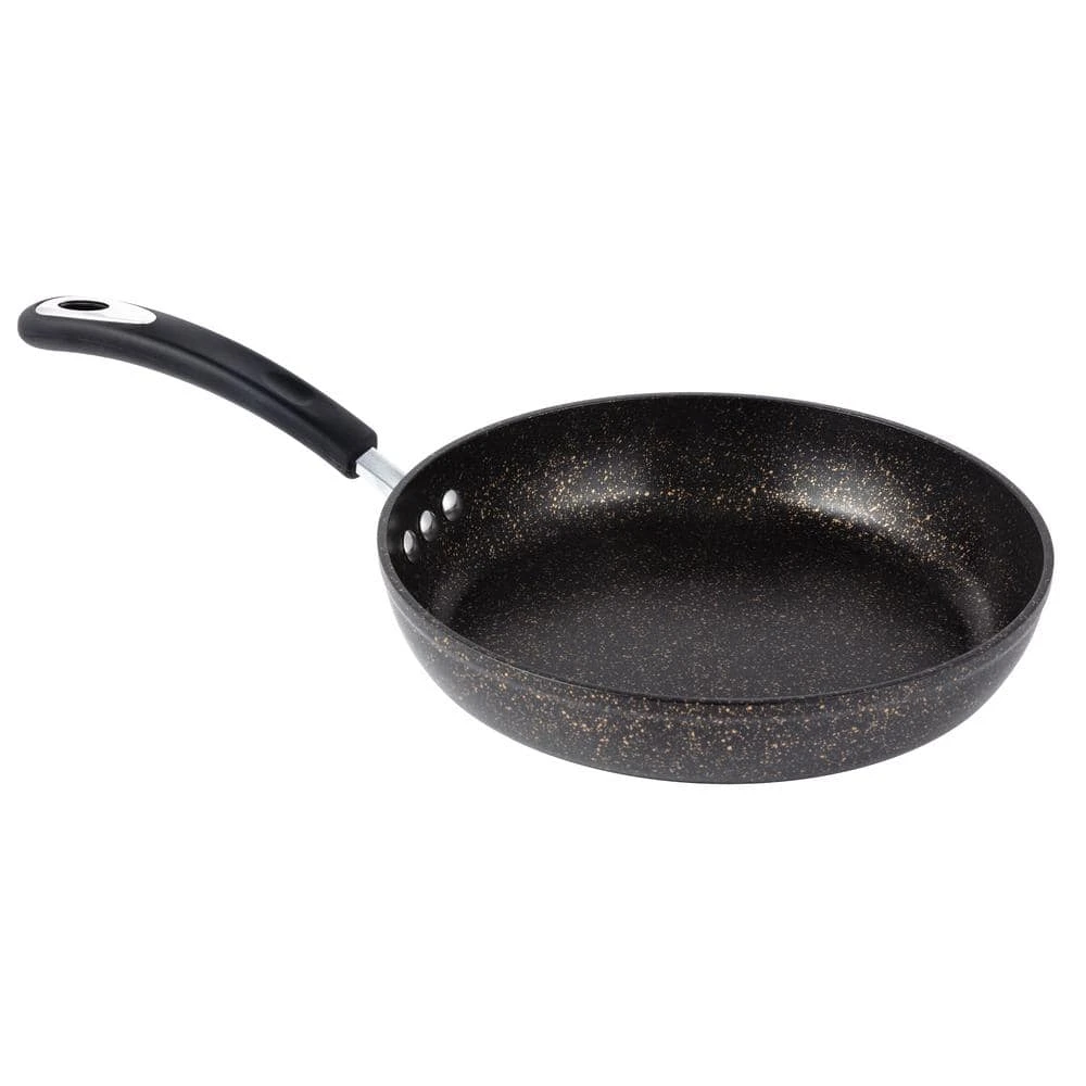 Stone Earth 12 in. Aluminum Ceramic Nonstick Frying Pan in Obsidian Gold by Ozeri
