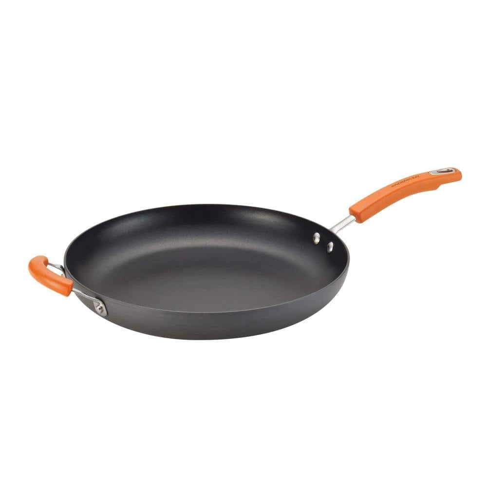 Classic Brights 14 in. Hard-Anodized Aluminum Nonstick Skillet in Orange and Gray by Rachael Ray