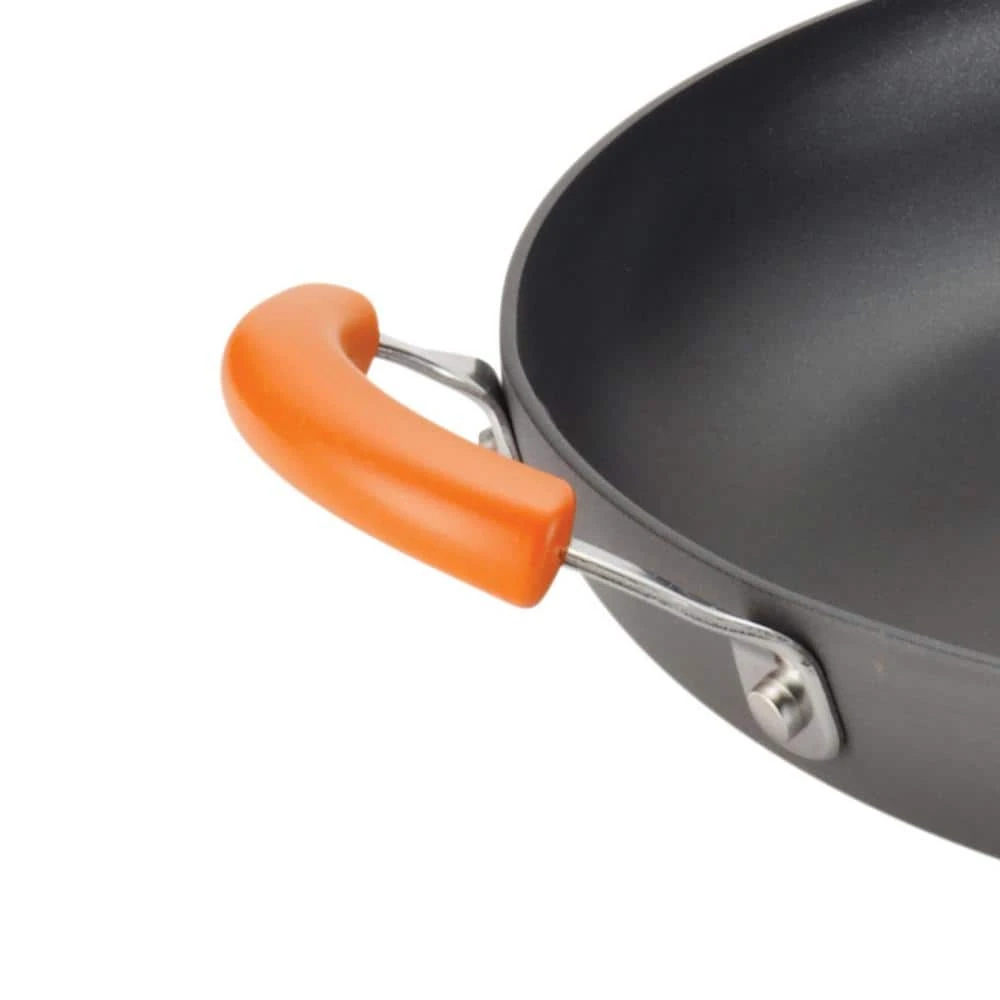 Classic Brights 14 in. Hard-Anodized Aluminum Nonstick Skillet in Orange and Gray by Rachael Ray - Image 9