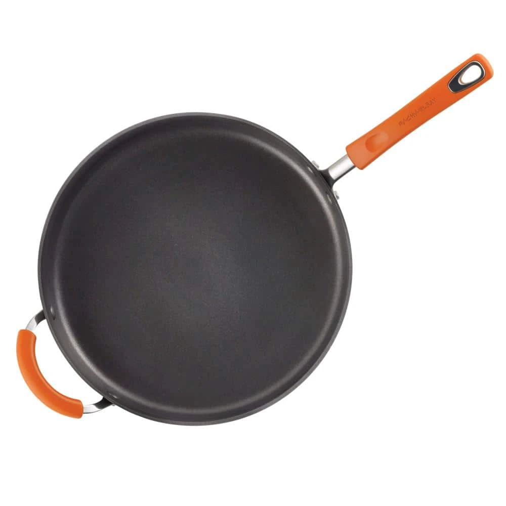 Classic Brights 14 in. Hard-Anodized Aluminum Nonstick Skillet in Orange and Gray by Rachael Ray - Image 2