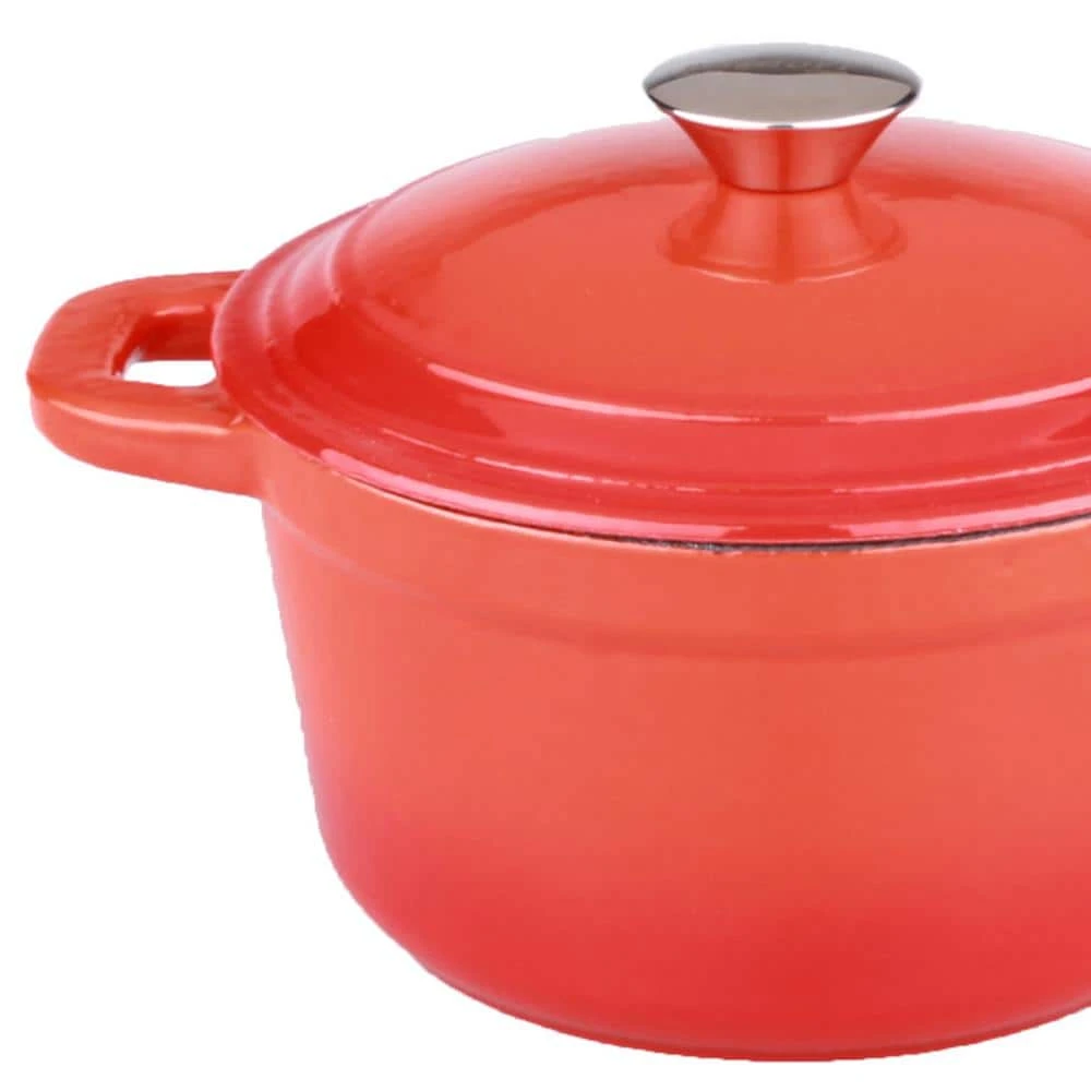 Neo 3 qt. Round Cast Iron Dutch Oven in Orange with Lid by BergHOFF - Image 2