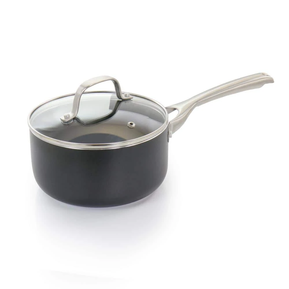 Palladium 2.5 Quart Aluminum Sauce Pan with Glass Lid by Oster