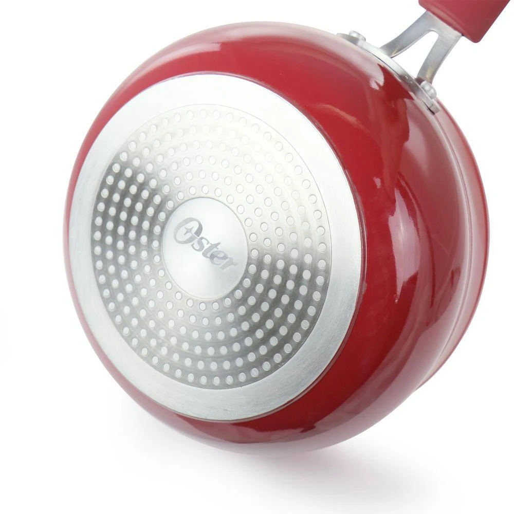 Corbett 3.1 qt. Nonstick Aluminum Saucepan in Red by Oster - Image 2