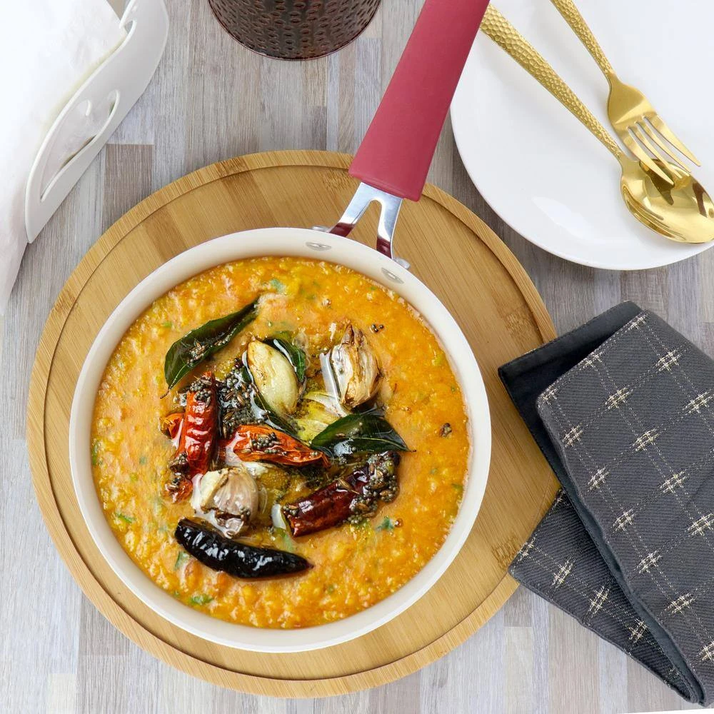 Corbett 3.1 qt. Nonstick Aluminum Saucepan in Red by Oster - Image 5