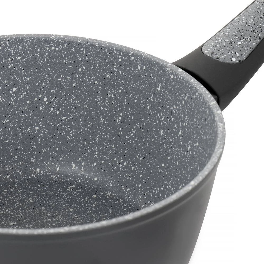 1.7 qt. NonStick Aluminum Saucepan with Glass Lid in Grey by Oster - Image 4