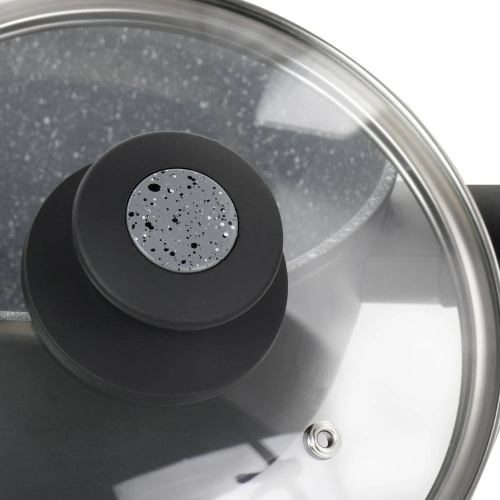 1.7 qt. NonStick Aluminum Saucepan with Glass Lid in Grey by Oster - Image 5