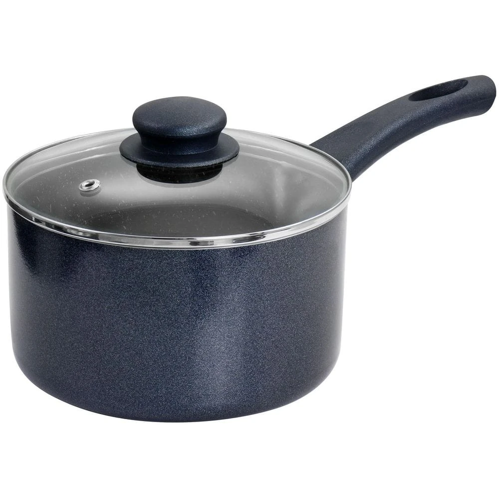Anetta 1.5 qt. Aluminum Nonstick Saucepan in Navy Blue by Oster