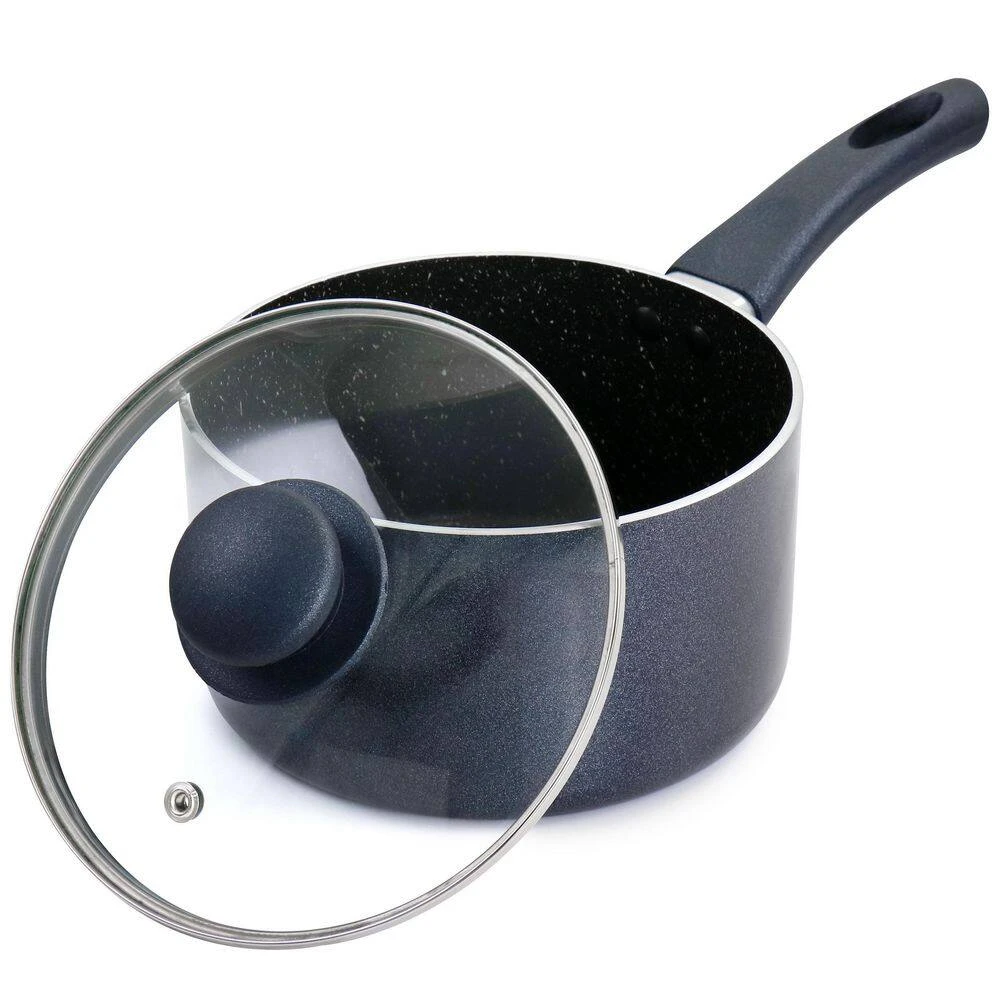 Anetta 1.5 qt. Aluminum Nonstick Saucepan in Navy Blue by Oster - Image 2