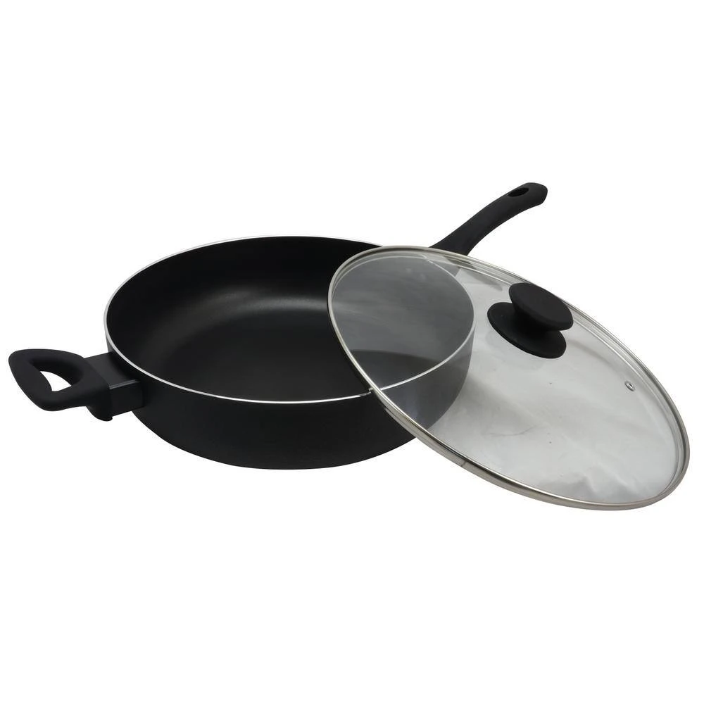 Ashford 5 qt. Aluminum Nonstick Saute Pan in Black with Glass Lid by Oster - Image 2