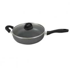 Clairborne 3 qt. Aluminum Nonstick Saute Pan in Charcoal Grey with Glass Lid by Oster