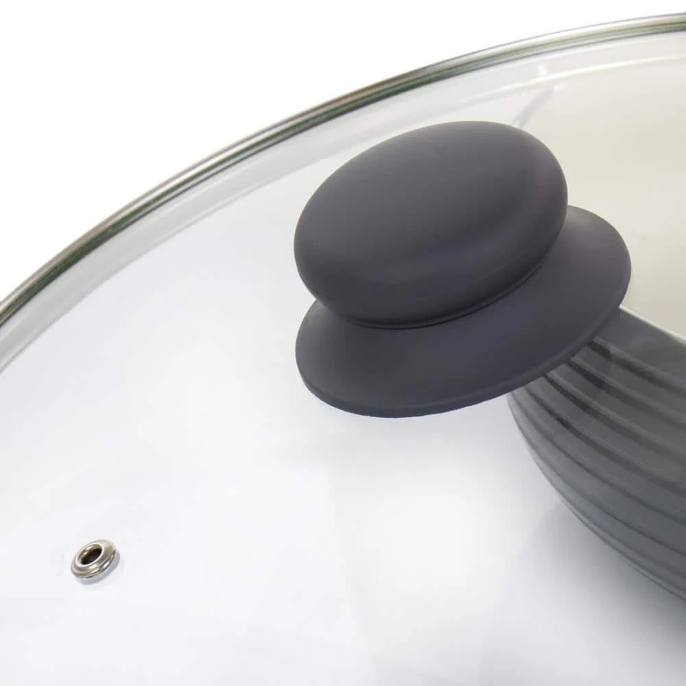 Ridge Valley 3.5 qt. Gray Nonstick Aluminum Saute Pan with Lid by Oster - Image 5