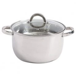 Sangerfield 6 Qt. Stainless Steel Stock Pot with Steamer Insert and Lid by Oster