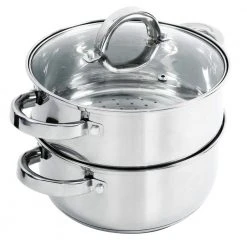 Hali 3 qt. Stainless Steel Stovetop Steamers with Glass Lid by Oster