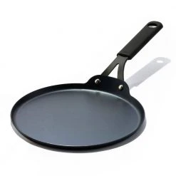 10 in. Carbon Steel Obsidian Crepe Pan with Silicone Sleeve by OXO