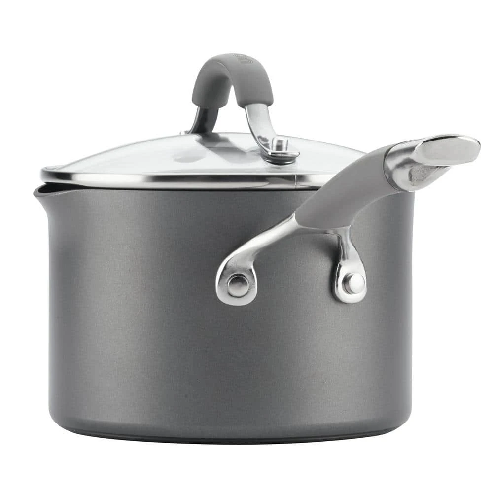 Elementum 10-Piece Hard-Anodized Aluminum Nonstick Cookware Set in Oyster Gray by Circulon - Image 3