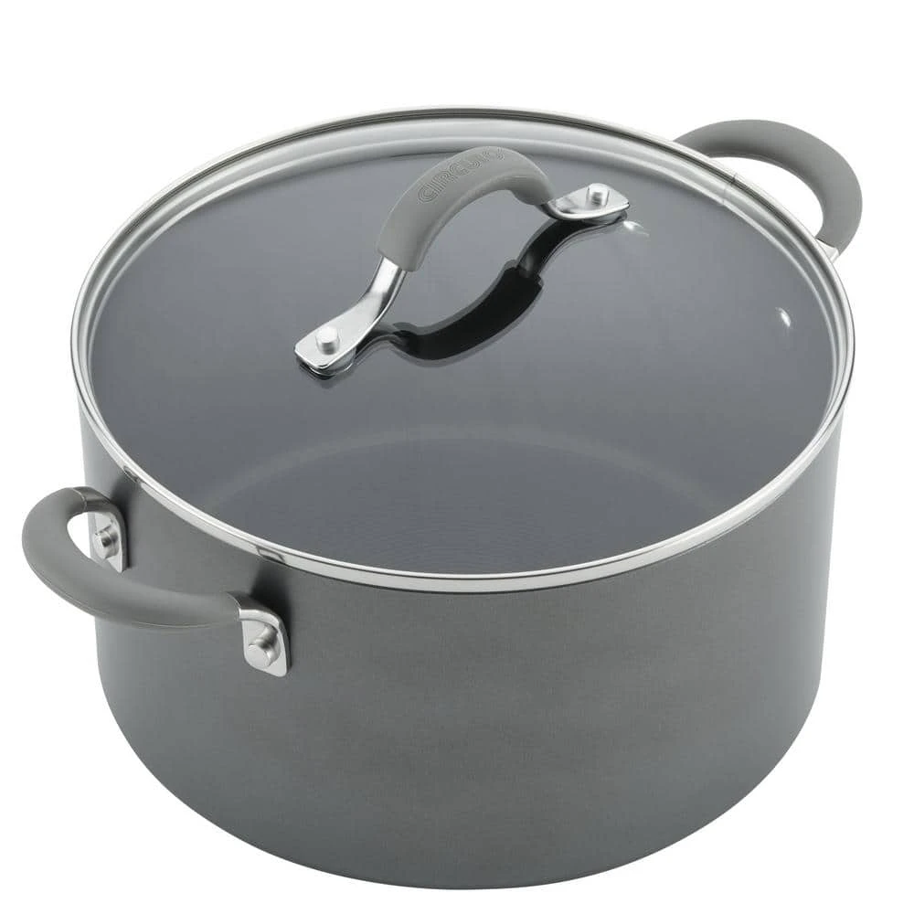 Elementum 10-Piece Hard-Anodized Aluminum Nonstick Cookware Set in Oyster Gray by Circulon - Image 9