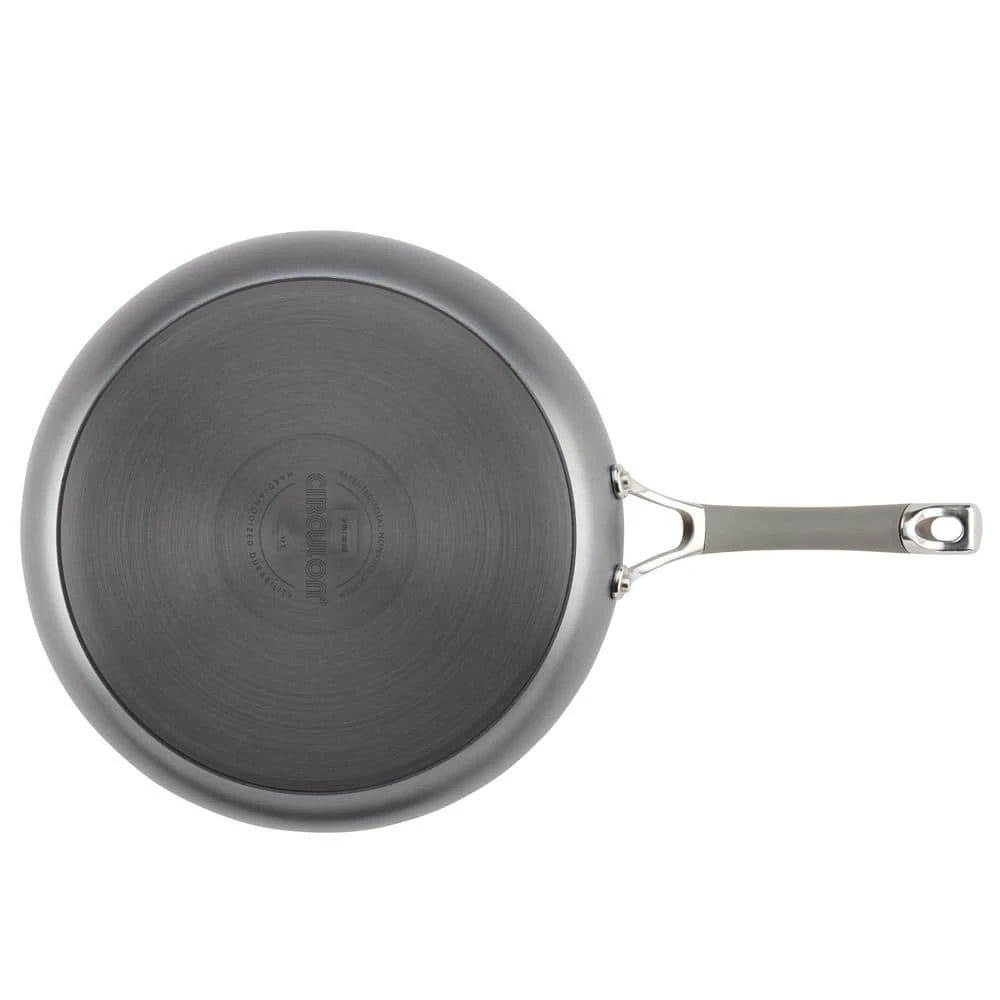 Elementum 12 in. Hard-Anodized Aluminum Nonstick Skillet in Oyster Gray with Glass Lid by Circulon - Image 3