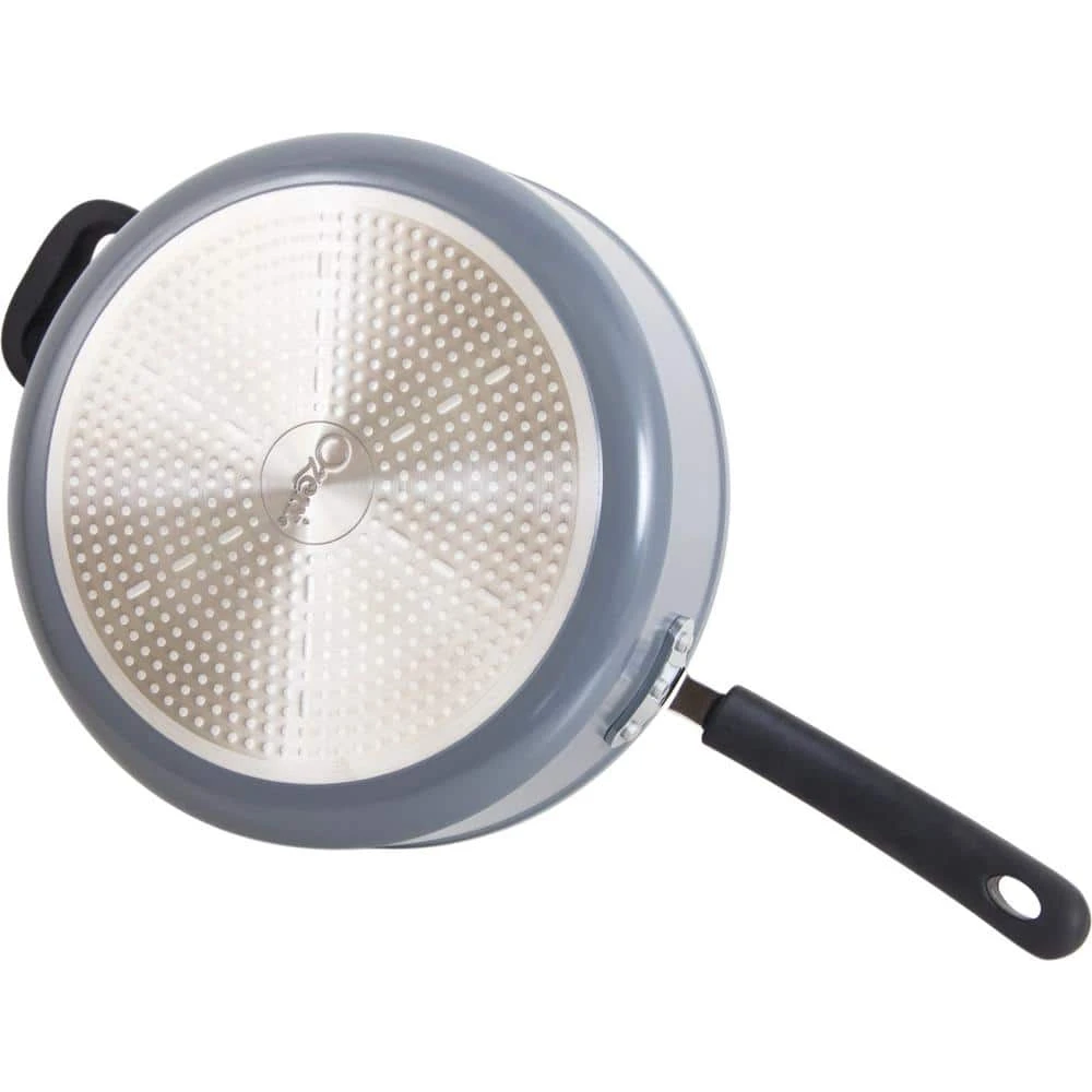 Stone Earth 5.3 qt. Aluminum Ceramic Nonstick Sauce Pan in Granite Gray with Glass Lid by Ozeri - Image 7