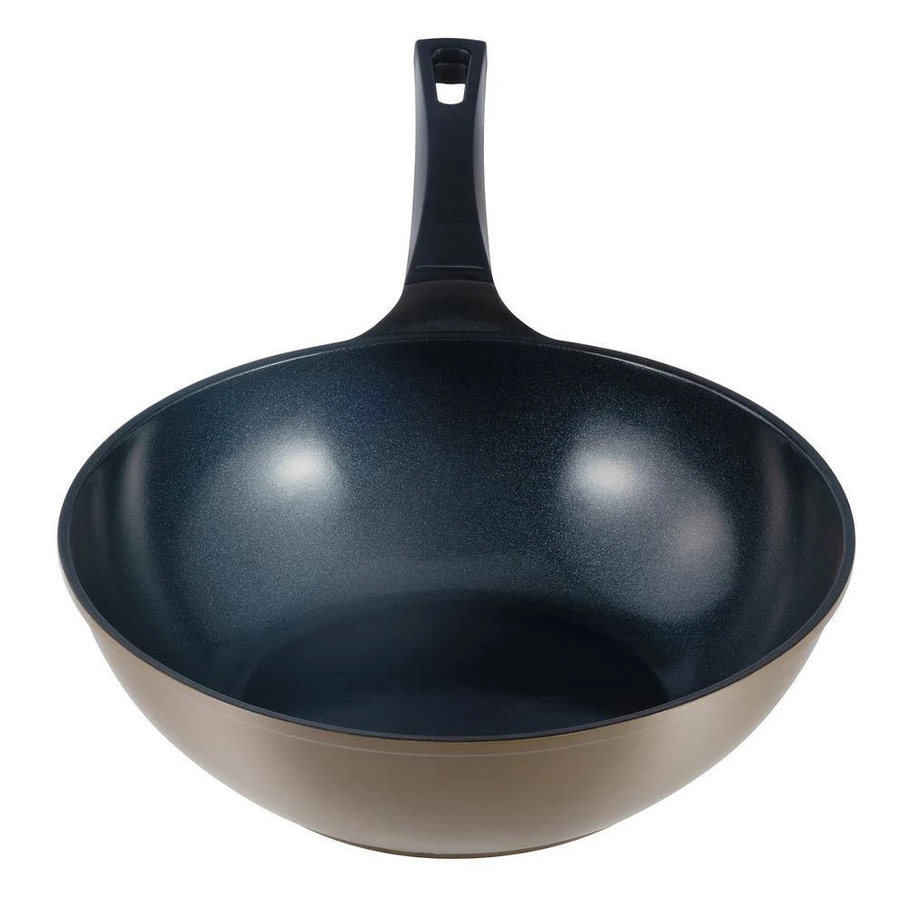 12 in. Green Aluminum Earth Wok with Smooth Ceramic Non-Stick Coating (100% PTFE and PFOA Free) by Ozeri - Image 2