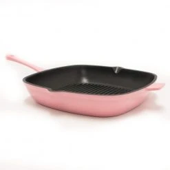 Neo11 in. Cast Iron Square Pink Grill Pan by BergHOFF