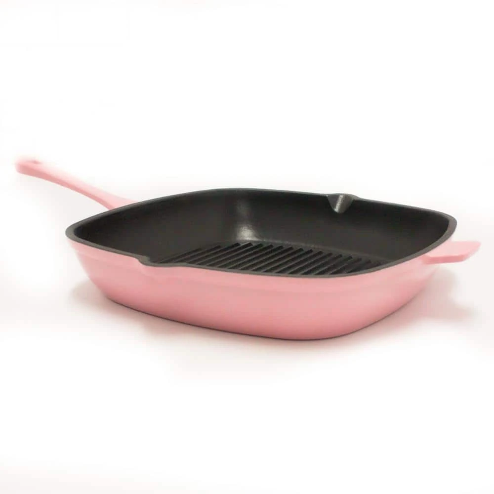Neo11 in. Cast Iron Square Pink Grill Pan by BergHOFF