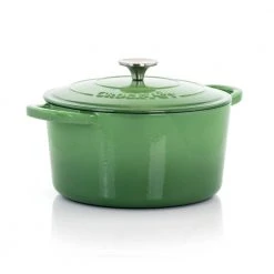 Artisan 5 qt. Round Cast Iron Nonstick Dutch Oven in Pistachio Green with Lid by Crock-Pot