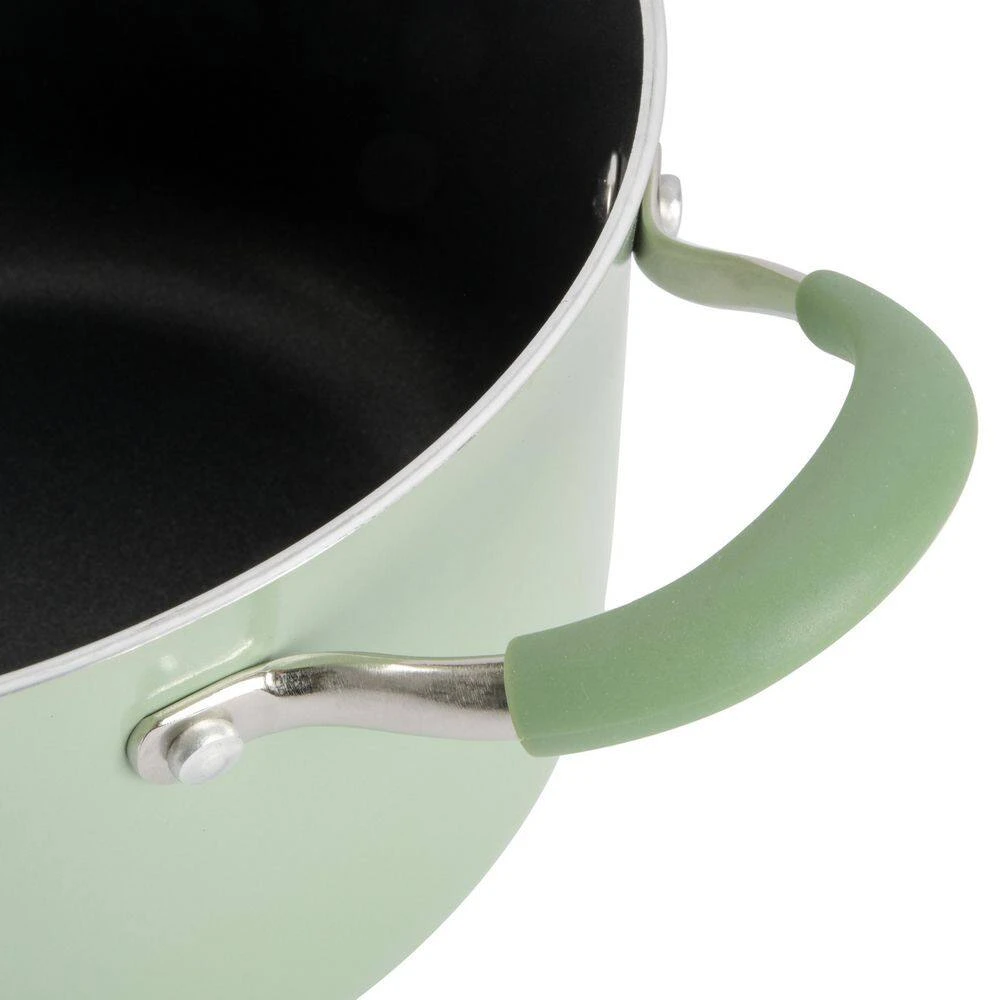 12-Piece Nonstick Aluminum Cookware Set in Pistachio with Silicone Handles by Unbranded - Image 7