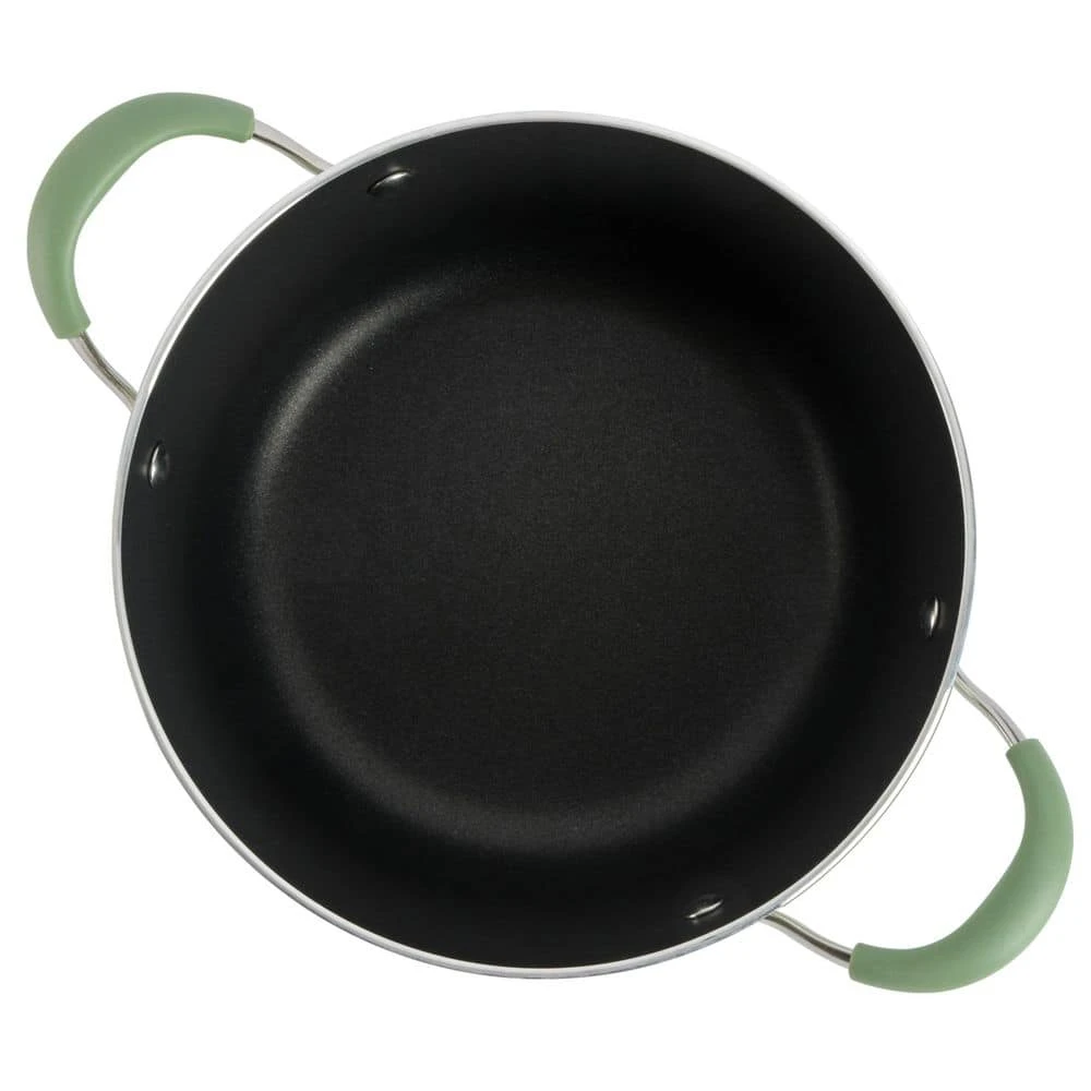 12-Piece Nonstick Aluminum Cookware Set in Pistachio with Silicone Handles by Unbranded - Image 6