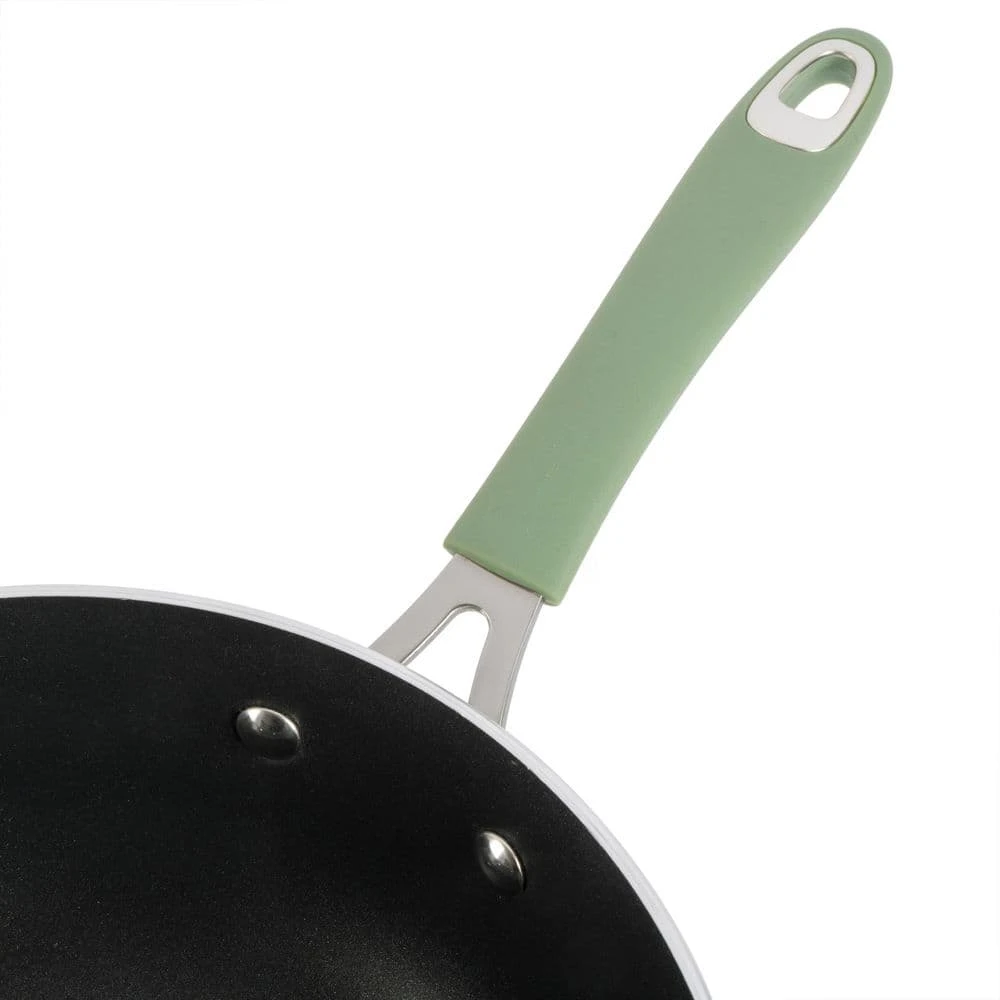 12-Piece Nonstick Aluminum Cookware Set in Pistachio with Silicone Handles by Unbranded - Image 10