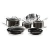 10-Piece Cast-Textured Aluminum Ti-Ceramic Nonstick Cookware Set in Platinum by Gotham Steel
