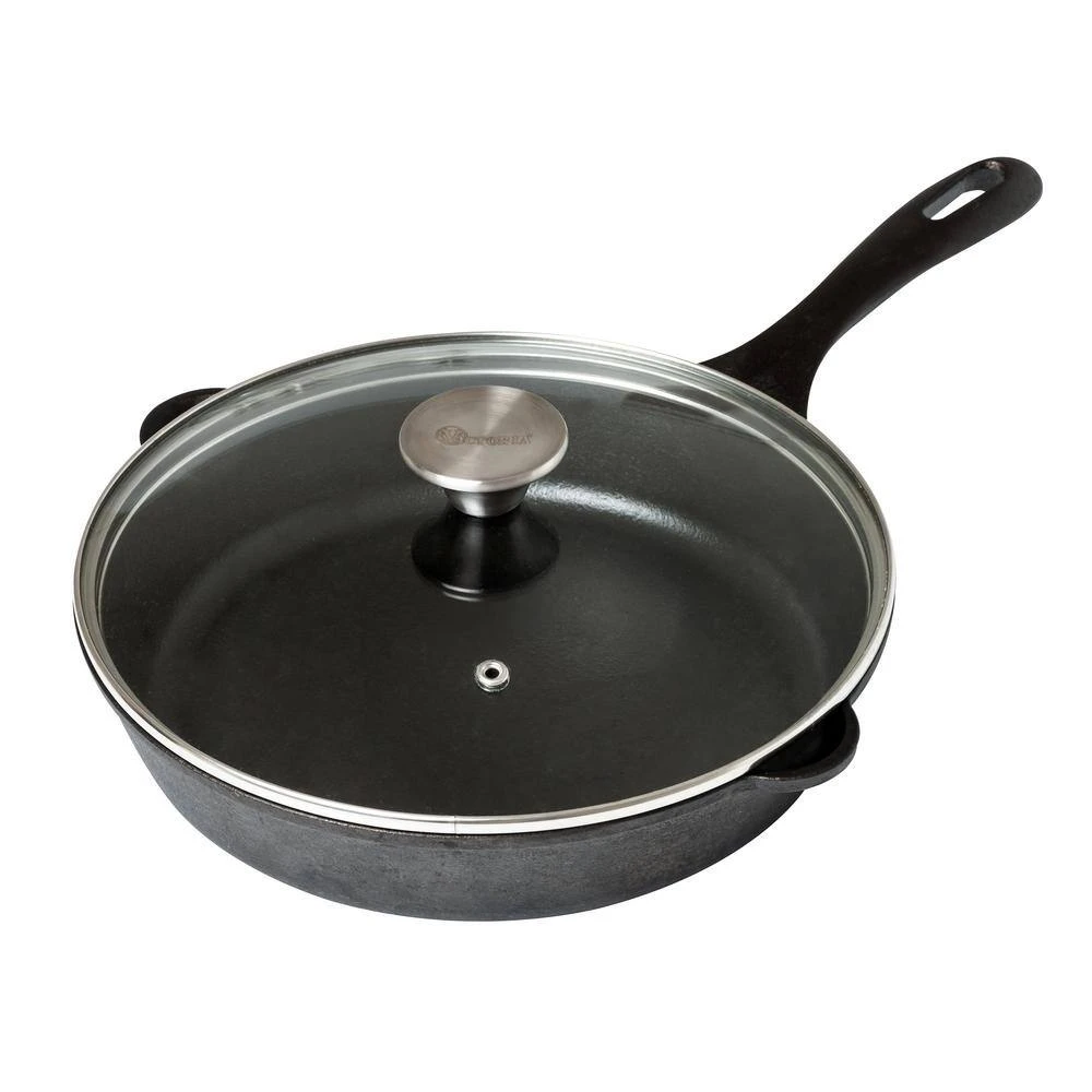 10 in. Glass Lid with Stainless Steel Knob for Skillet by Victoria - Image 3