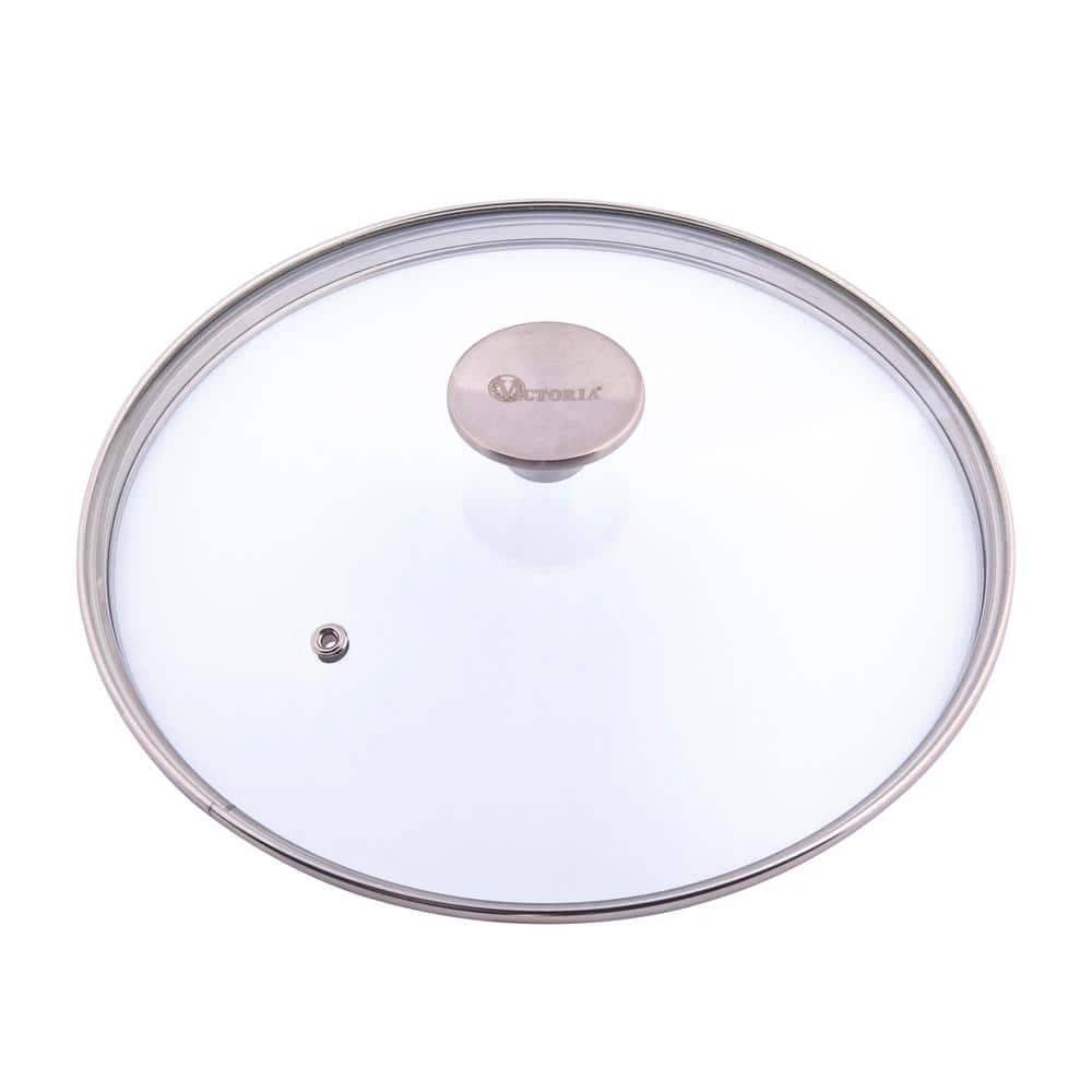 10 in. Glass Lid with Stainless Steel Knob for Skillet by Victoria