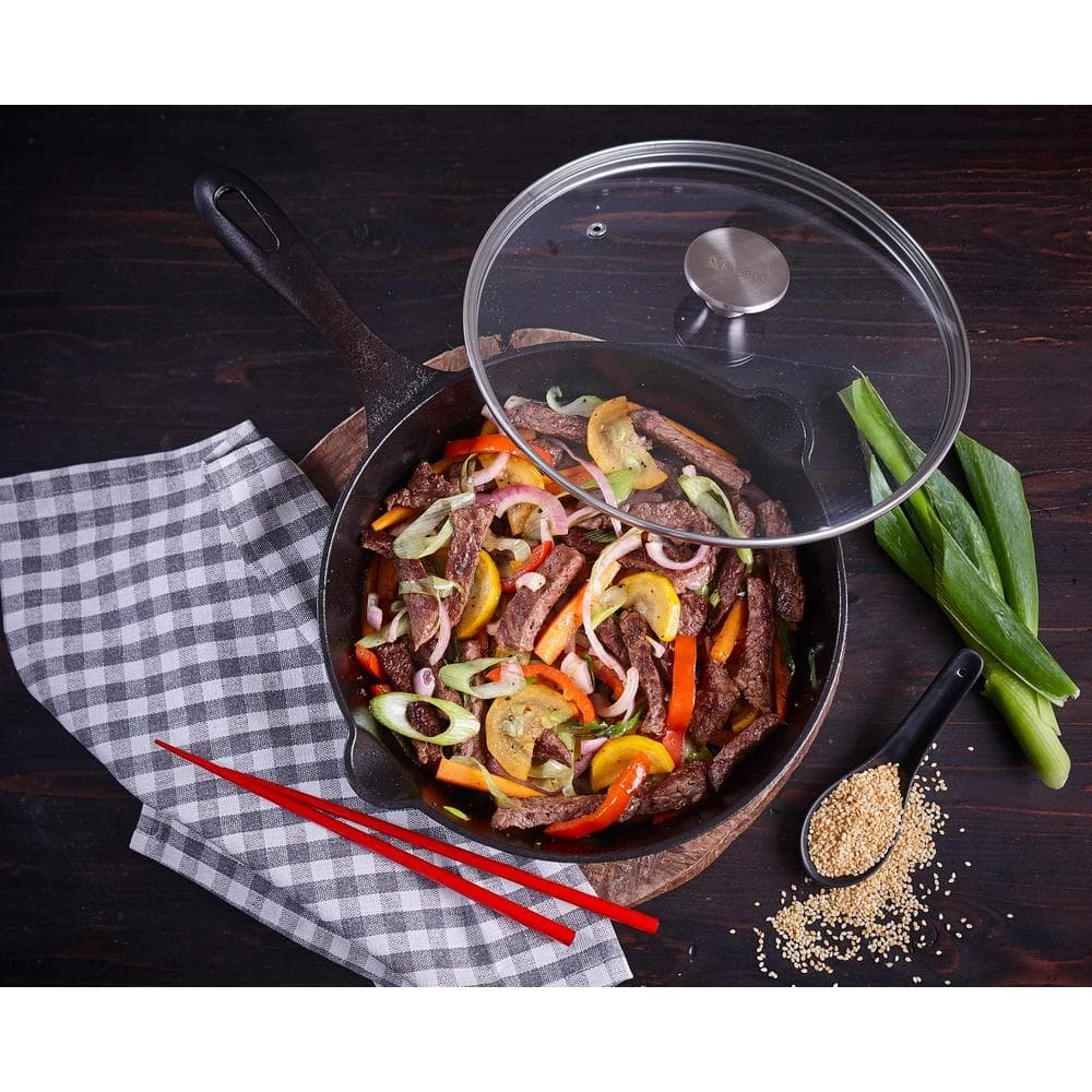 10 in. Glass Lid with Stainless Steel Knob for Skillet by Victoria - Image 2