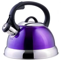Flintshire 1.75 qt. 7-Cup Purple Stainless Steel Whistling Stovetop Tea Kettle by Mr. Coffee