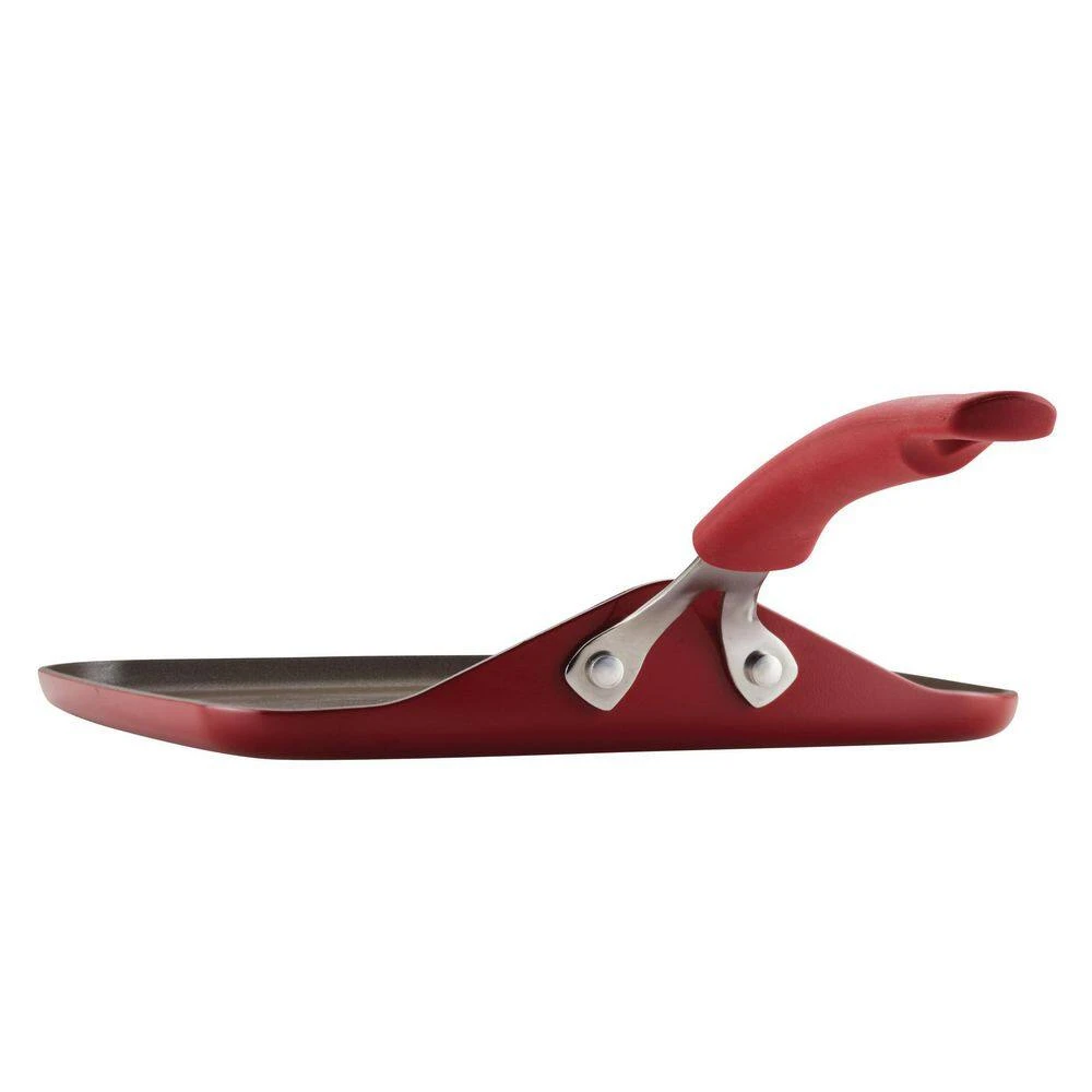 Cook + Create 11 in. x 11 in., Red, Aluminum, Nonstick Stovetop Griddle Pan by Rachael Ray - Image 2