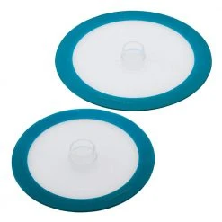 2-Piece Teal Tools and Gadgets Silicone Suction Lid Set by Rachael Ray