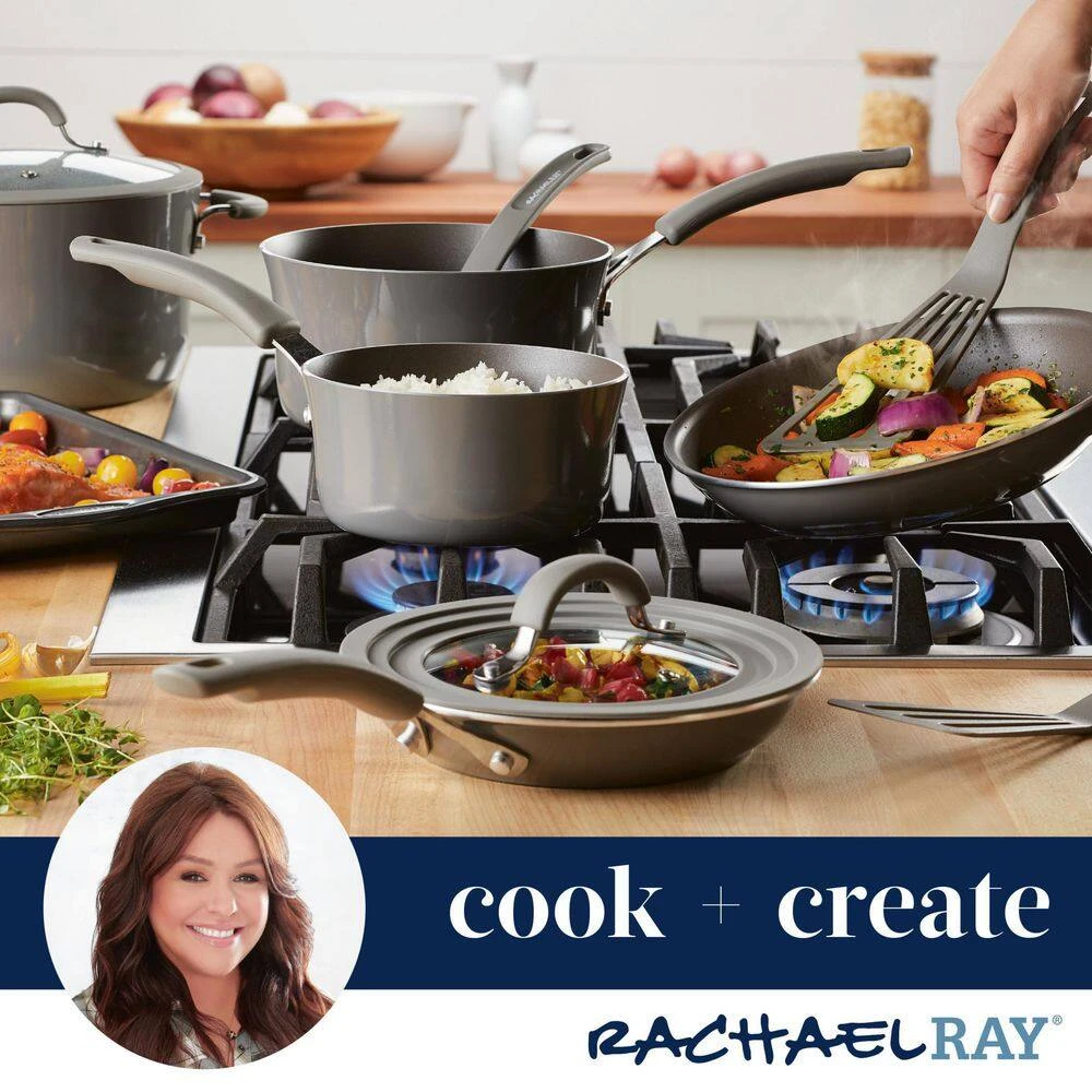 Cook + Create 3-qt. Aluminum Nonstick Saucier Sauce Pan in Gray by Rachael Ray - Image 6