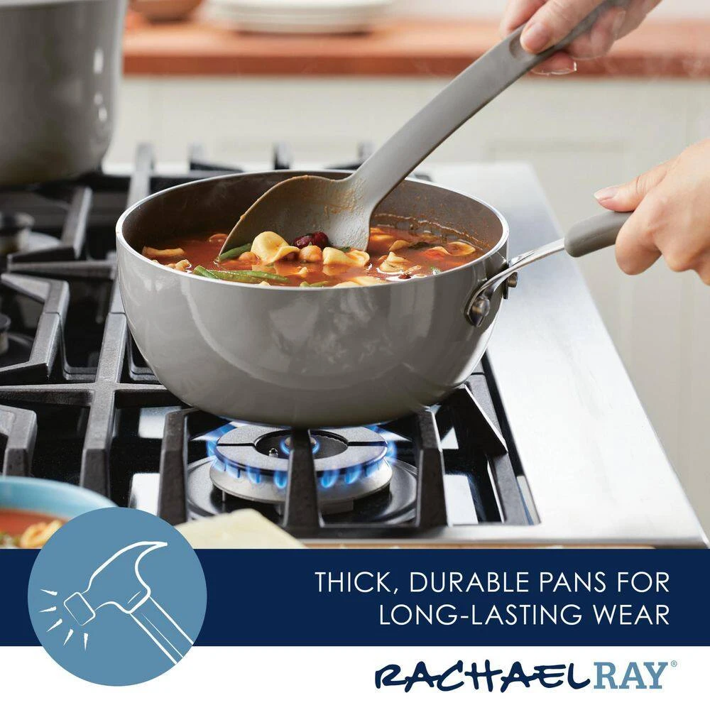 Cook + Create 3-qt. Aluminum Nonstick Saucier Sauce Pan in Gray by Rachael Ray - Image 4