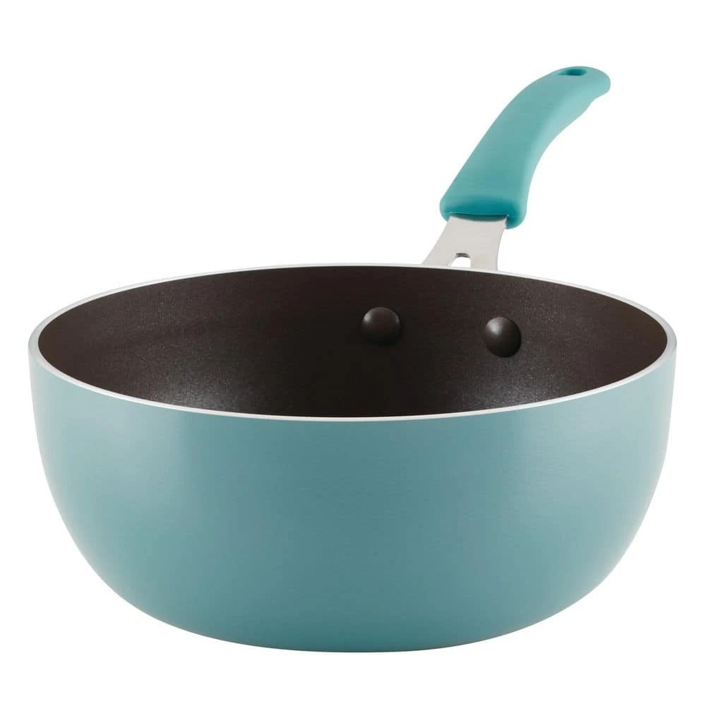 Cook + Create 3-qt. Aluminum Nonstick Saucier Sauce Pan in Agave Blue by Rachael Ray