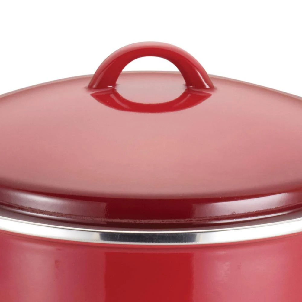 Classic Brights 12 qt. Steel Stock Pot in Red with Lid by Rachael Ray - Image 2