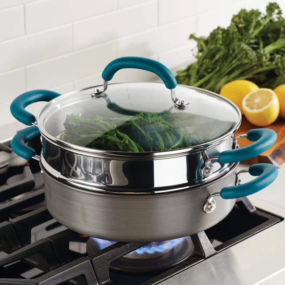 3 qt. Create Delicious Hard Anodized Aluminum Nonstick Steam Set, Gray by Rachael Ray - Image 10