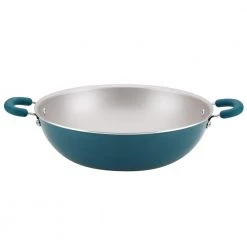 Create Delicious Aluminum Nonstick Wok, 14.25-Inch, Teal Shimmer by Rachael Ray
