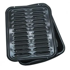 2-Piece Porcelain Broiler Pan in Black by Range Kleen
