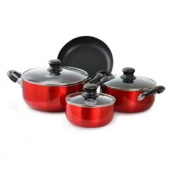 7-Piece Aluminum Nonstick Cookware Set in Red by Better Chef