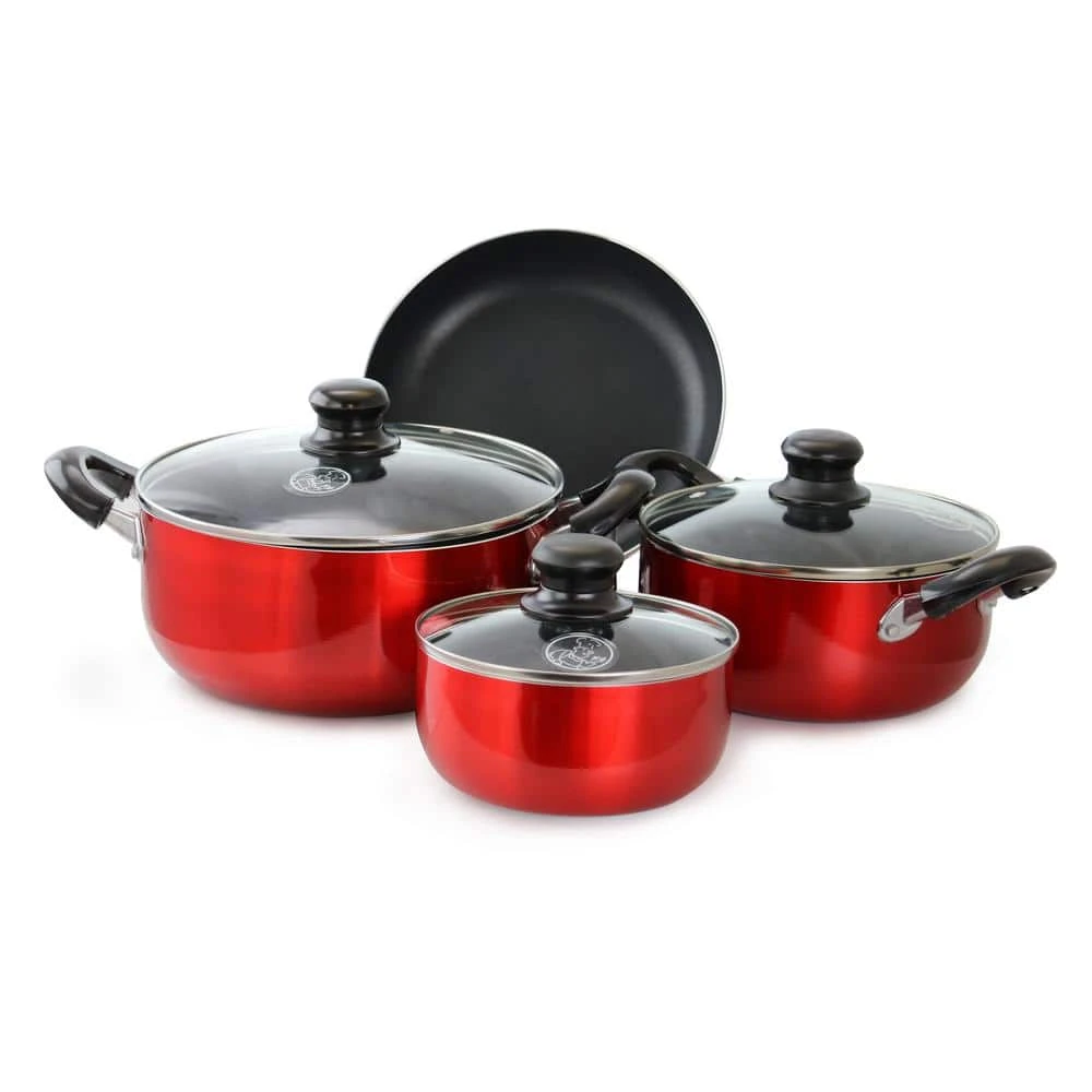 7-Piece Aluminum Nonstick Cookware Set in Red by Better Chef