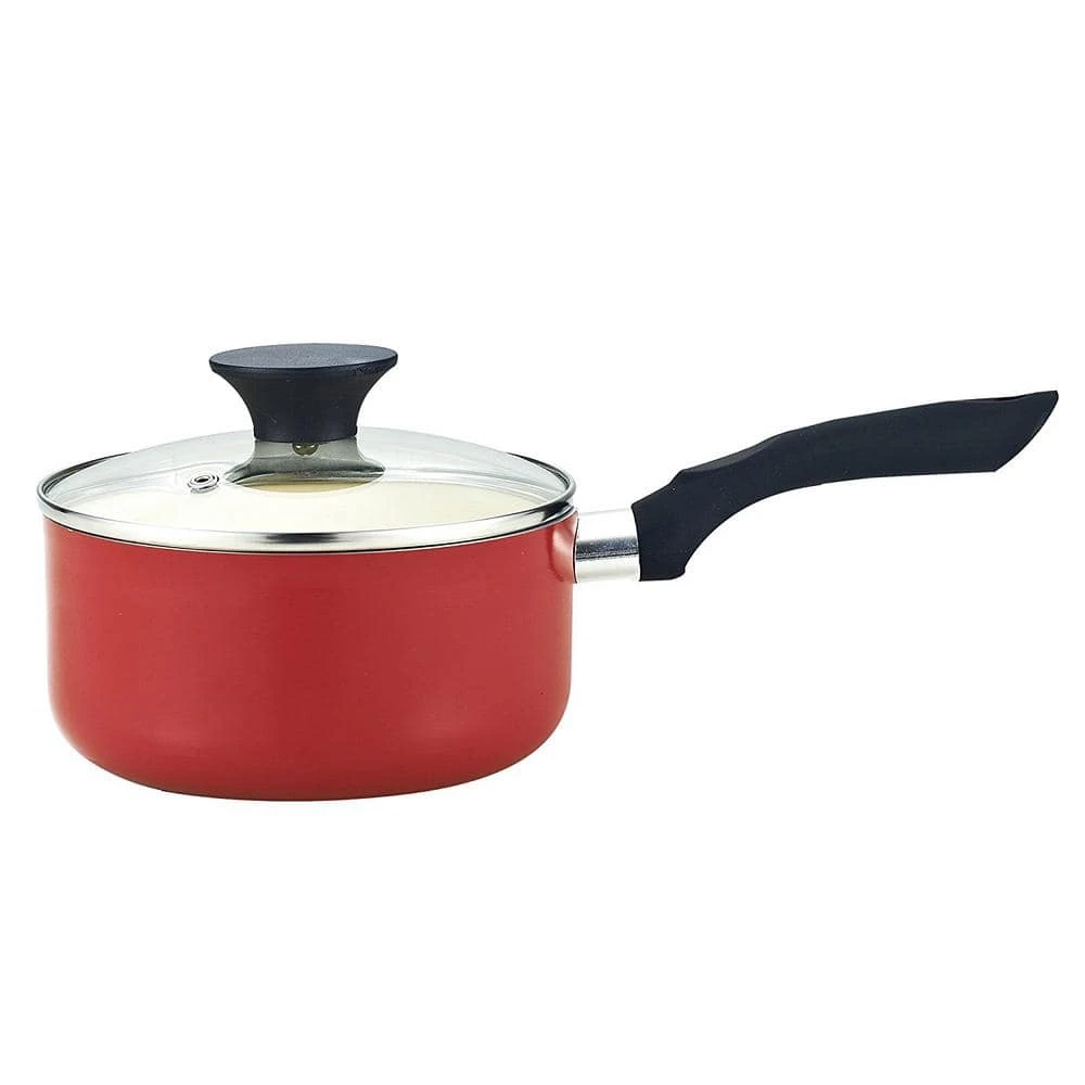 Stay Cool Handle 10-Piece Aluminum Ceramic Nonstick Cookware Set in Red by Cook N Home - Image 3